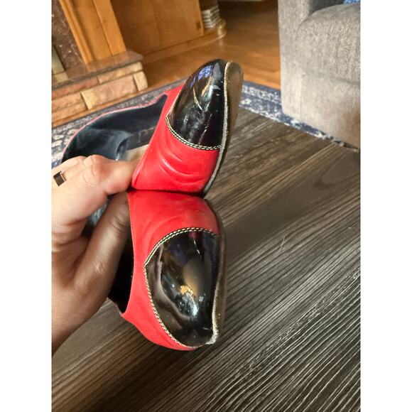 Vintage Christian Dior Tuxedo Ruby Red & Black Pumps Sz. 7.5 - Picture 3 of 11
